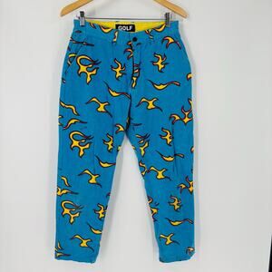 GOLF WANG Flame Pants Size 32 Mens Blue Tyler The Creator Tapered Cotton